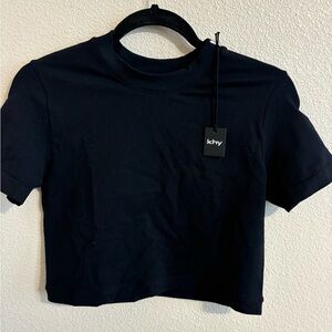 khy by Kylie Jenner Black basic cropped tee